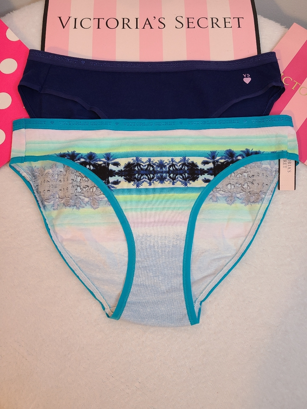 Retired Y2K Victoria's Secret 2pk Signature Cotton Bikini Panties Size Sm